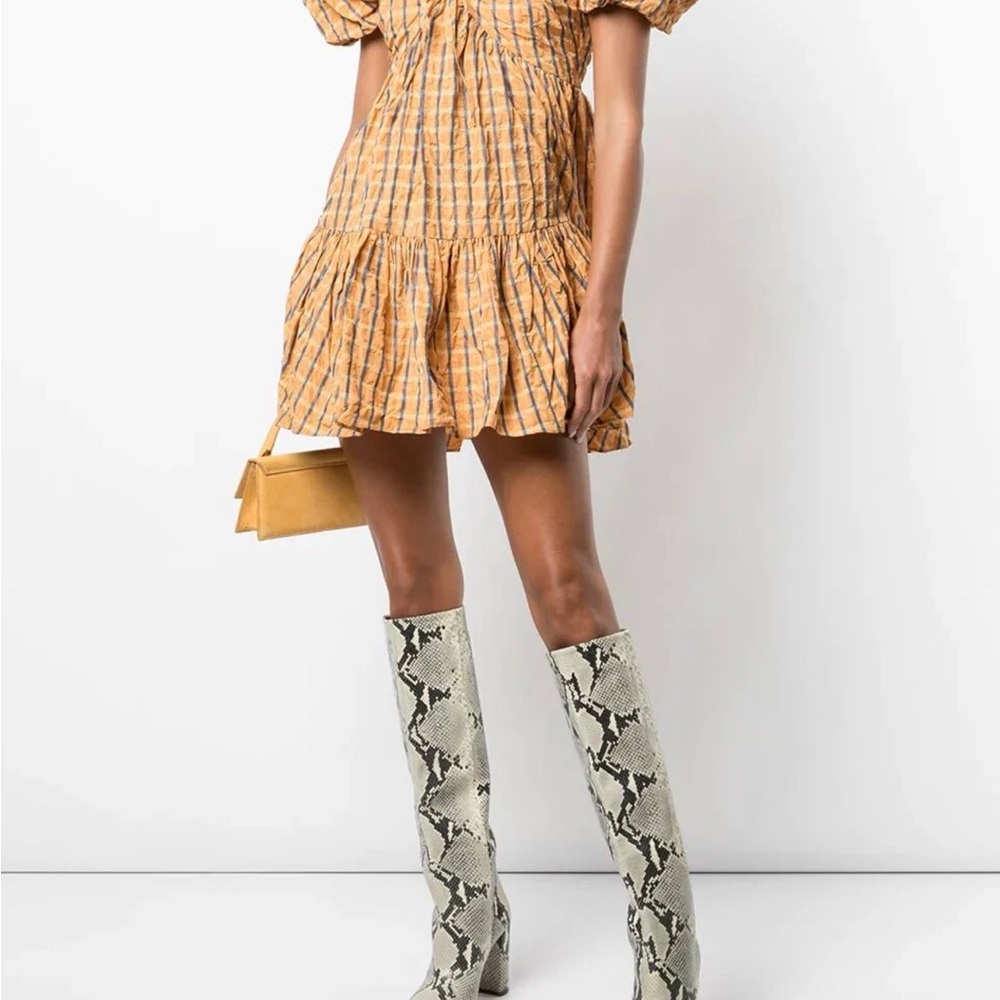 Cinq à Sept Orange Plaid Dress